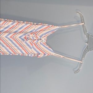 Large, stripped, multi color dress, rayon